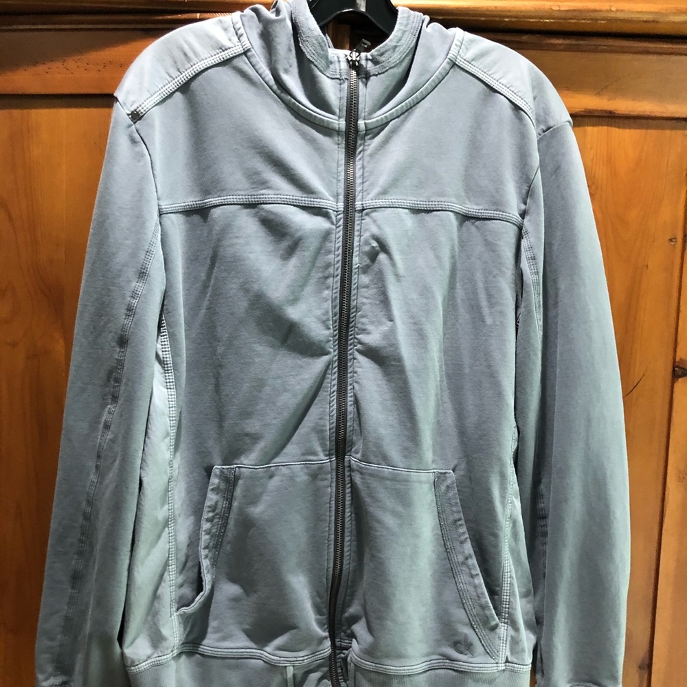 Calvin Klein Gray Zip up hooded jacket, Sz L